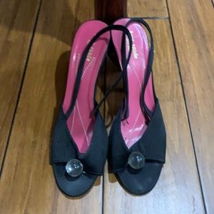 Kate spade black marble heels